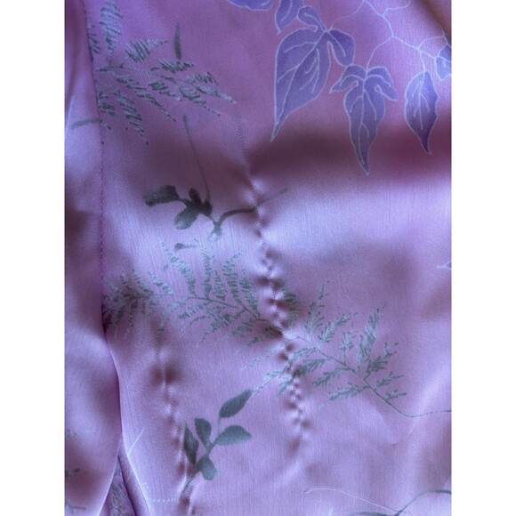 Vtg 90s California Dynasty Pink Satin Cami Pajama Pants 2 Pc Set Lace Trim M - Picture 9 of 11